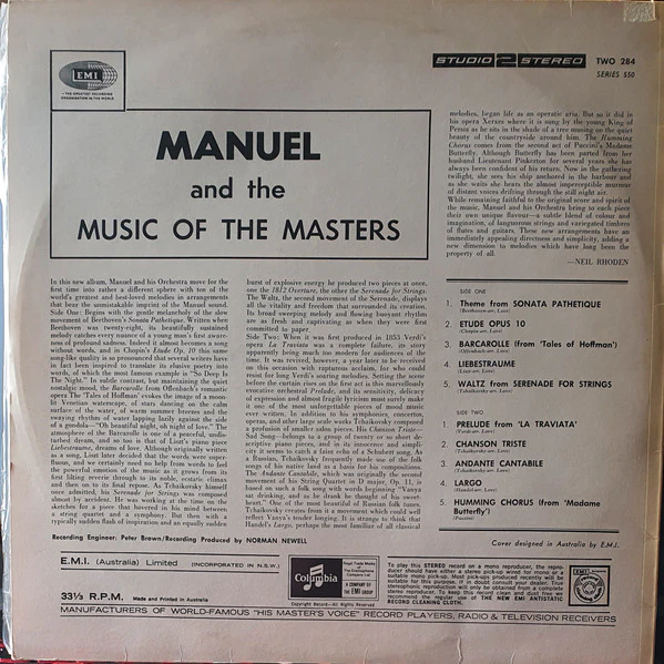 Manuel And His Music Of The Mountains – Manuel And The Music Of The Masters (E/E) – LP, AU - Image 2
