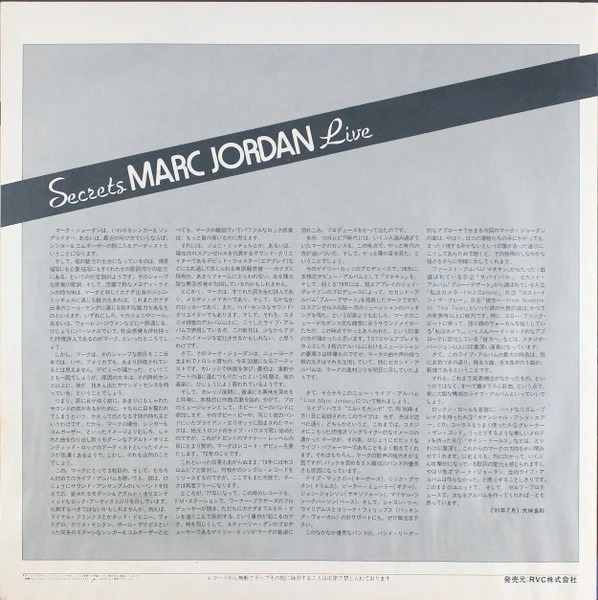 Marc Jordan – Live (NM/VG+) – LP, JP 1981, With OBI - Image 8