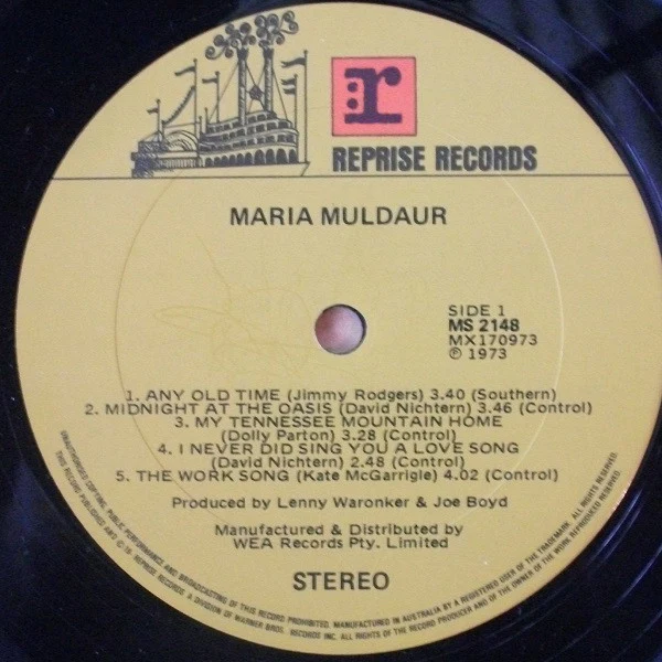 Maria Muldaur – Maria Muldaur (VG+/VG+) – LP, AU 1974 - Image 5