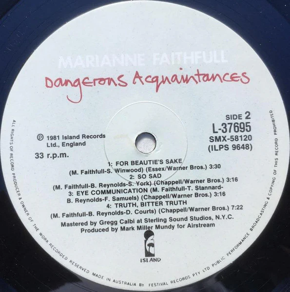 Marianne Faithfull – Dangerous Acquaintances (E/E) – LP, AU 1981 - Image 5