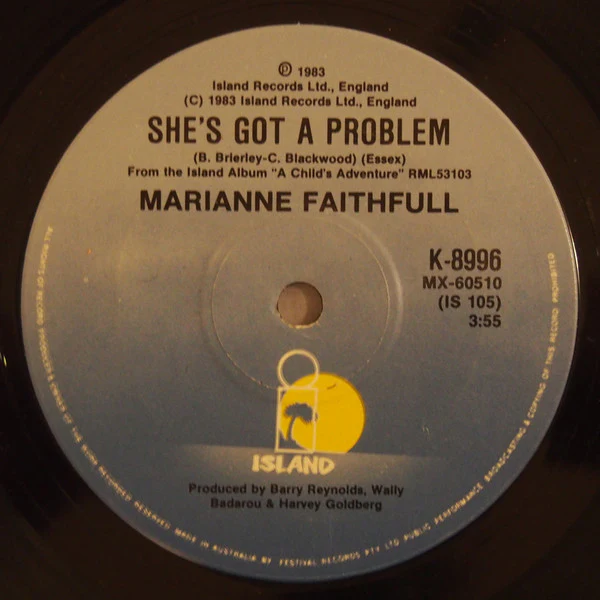 Marianne Faithfull – Running For Our Lives (VG+/Generic) – 7", AU 1983 - Image 2