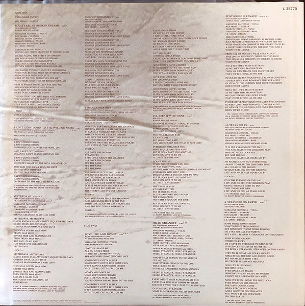 Marianne Faithfull – Strange Weather (VG+/VG+) – LP, AU 1987 - Image 5