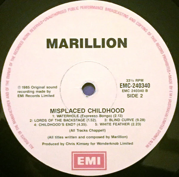 Marillion – Misplaced Childhood (VG+/VG+) – LP, AU 1985 - Image 7