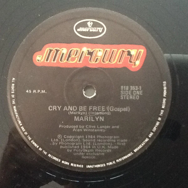 Marilyn – Cry And Be Free (VG+/VG+) – 12", AU 1984 - Image 3