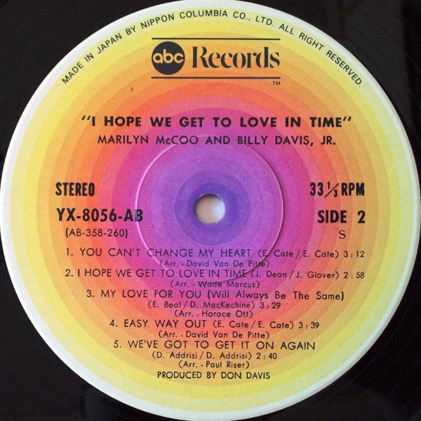 Marilyn McCoo & Billy Davis Jr. – I Hope We Get To Love In Time (G+/VG+) – LP, JP 1976, With OBI - Image 4