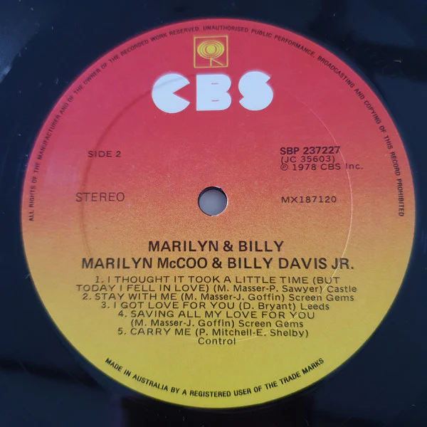 Marilyn McCoo & Billy Davis Jr. – Marilyn & Billy (VG+/VG+) – LP, AU 1978 - Image 6