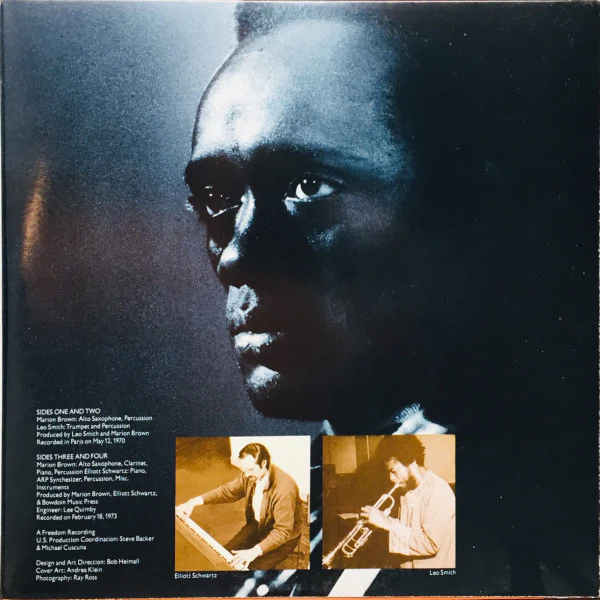 Marion Brown, Elliott Schwartz, Wadada Leo Smith – Duets (VG+/VG+) – 2xLP, US 1975 - Image 4