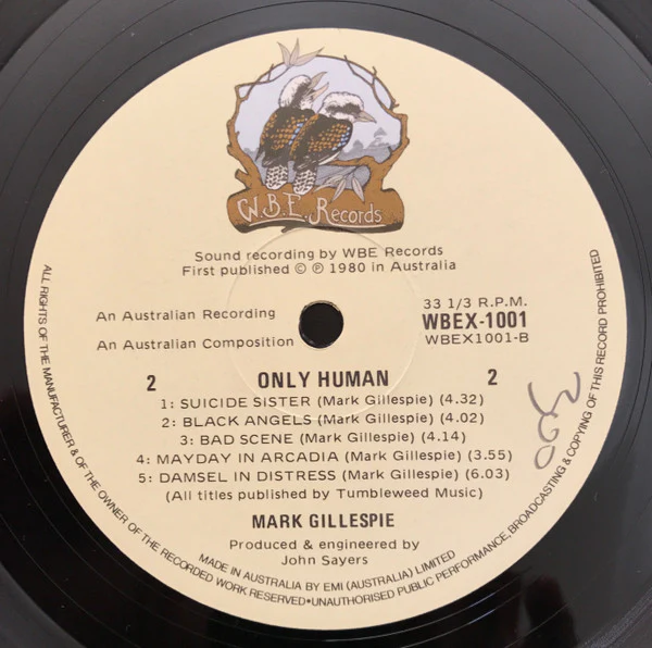 Mark Gillespie – Only Human (E/VG+) – LP, AU 1980 - Image 4