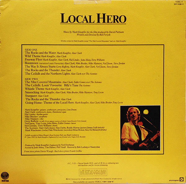 Mark Knopfler – Local Hero (VG+/VG+) – LP, UK 1983 - Image 2