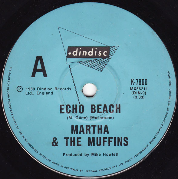 Martha And The Muffins – Echo Beach (VG+/Generic) – 7", AU 1980