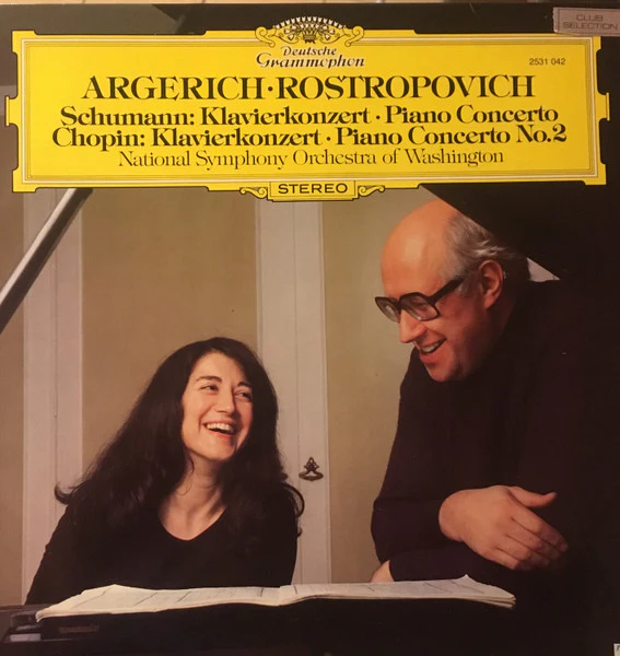 Martha Argerich, Mstislav Rostropovich, Robert Schumann, Frédéric Chopin, National Symphony Orchestra – Klavierkonzert (VG+/VG+) – LP, DE 1978