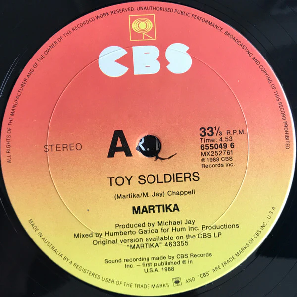 Martika – Toy Soldiers (VG+/VG) – 12", AU 1989 - Image 3