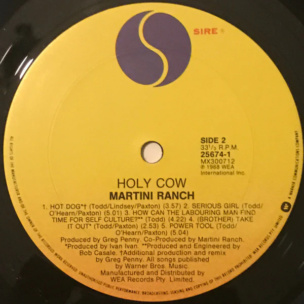 Martini Ranch – Holy Cow (VG+/VG) – LP, AU 1988 - Image 6