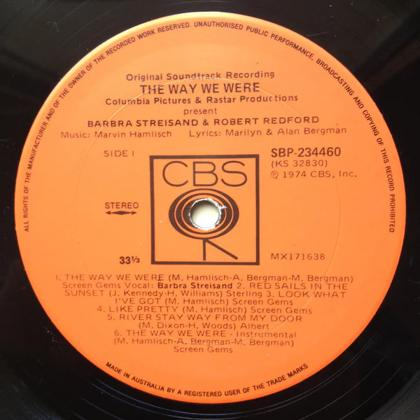 Marvin Hamlisch – The Way We Were (Original Soundtrack Recording) (E/VG+) – LP, AU 1974 - Image 3