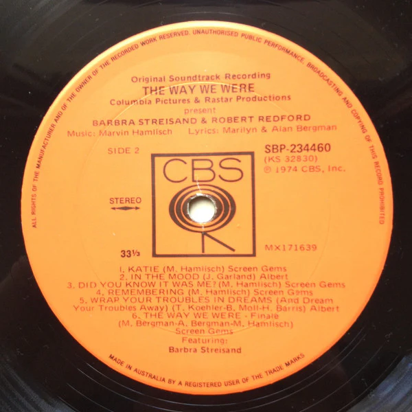 Marvin Hamlisch – The Way We Were (Original Soundtrack Recording) (E/VG+) – LP, AU 1974 - Image 4