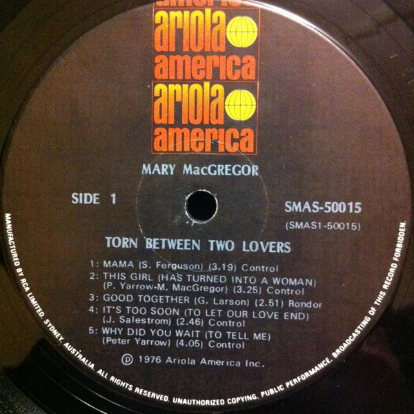 Mary MacGregor – Torn Between Two Lovers (VG+/VG+) – LP, AU 1976 - Image 5