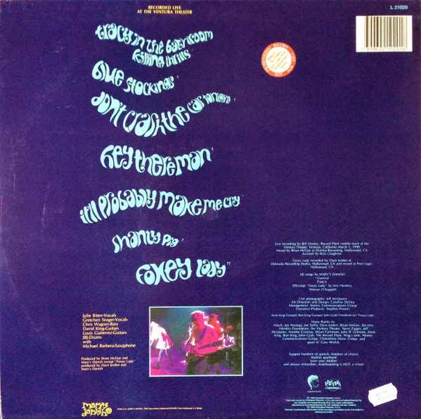 Mary's Danish – Experience (Live + Foxey Lady) (NM/VG+) – LP, AU 1990 - Image 2