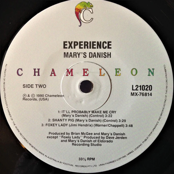 Mary's Danish – Experience (Live + Foxey Lady) (NM/VG+) – LP, AU 1990 - Image 6