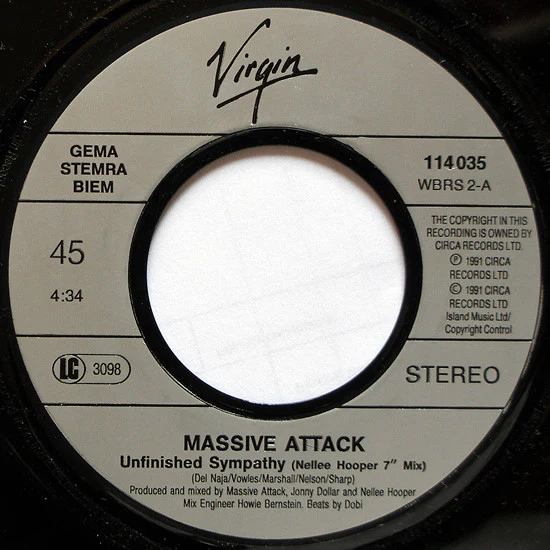 Massive Attack – Unfinished Sympathy (VG+/VG+) – 7", EU 1991 - Image 3
