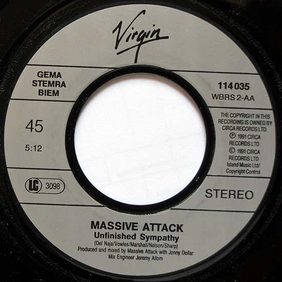 Massive Attack – Unfinished Sympathy (VG+/VG+) – 7", EU 1991 - Image 4