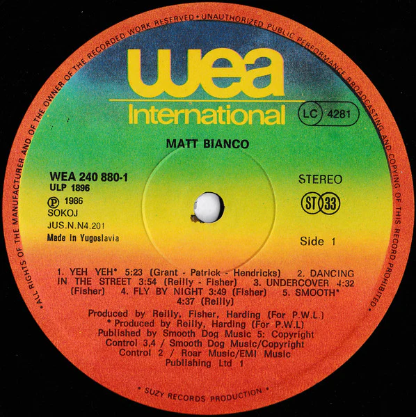 Matt Bianco – Matt Bianco (VG/VG) – LP, Yugoslavia 1986 - Image 3