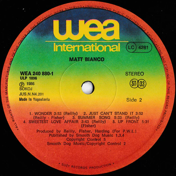 Matt Bianco – Matt Bianco (VG/VG) – LP, Yugoslavia 1986 - Image 4