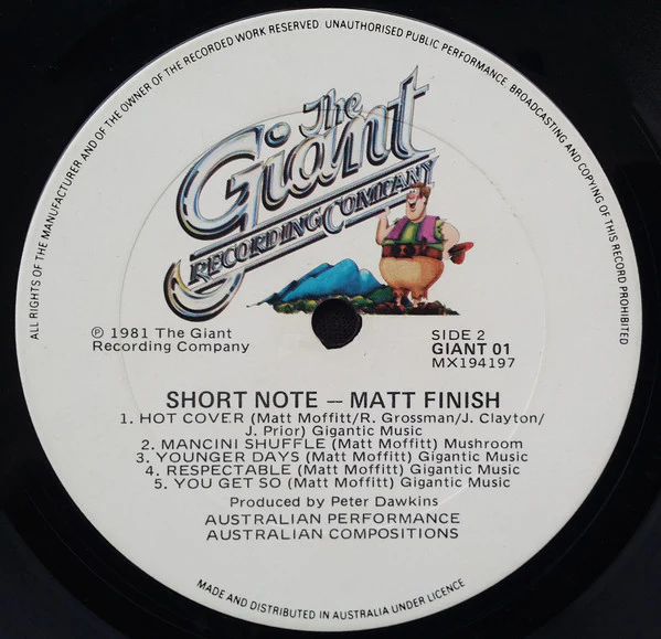 Matt Finish – Short Note (VG+/VG+) – LP, AU 1981 - Image 6