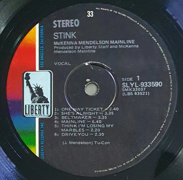 McKenna Mendelson Mainline – Stink (VG+/VG+) – LP, AU - Image 3