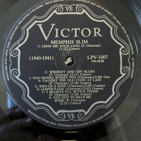 Memphis Slim – 1940 - 1941 (VG/VG+) – LP, AU - Image 3