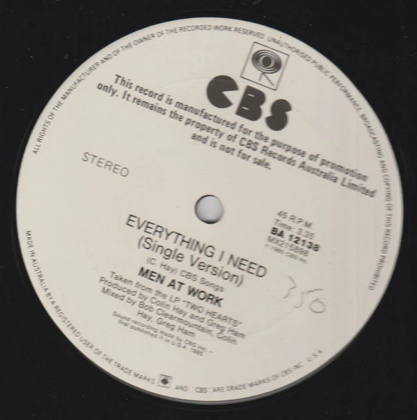 Men At Work – Everything I Need (E/E) – 12", AU 1985 - Image 4