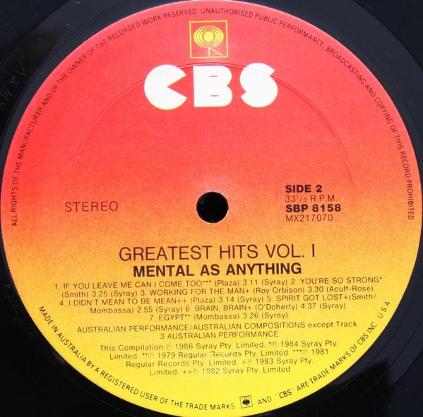 Mental As Anything – Greatest Hits Vol. 1 (VG+/VG+) – LP, AU 1986 - Image 4