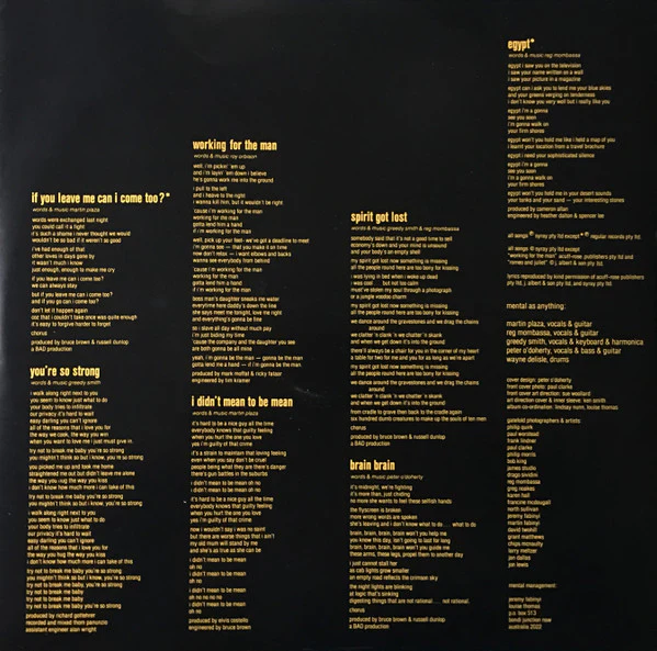 Mental As Anything – Greatest Hits Vol. 1 (VG+/VG+) – LP, AU 1986 - Image 7