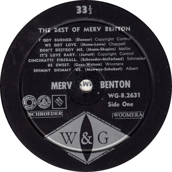 Merv Benton – The Best Of Merv Benton (VG/G+) – LP, AU 1965 - Image 3