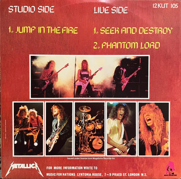 Metallica – Jump In The Fire (VG+/VG+) – 12", UK 1983 - Image 2