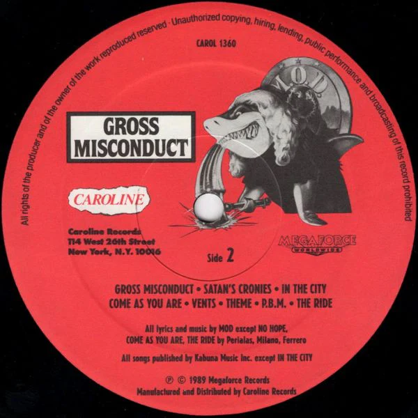 Method Of Destruction – Gross Misconduct (E/E) – LP, US 1989 - Image 4