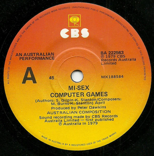 Mi-Sex – Computer Games (VG+/Generic) – 7", AU 1979 - Image 3