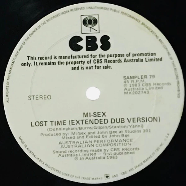 Mi-Sex – Lost Time (E/Generic) – 12", AU 1983 - Image 2