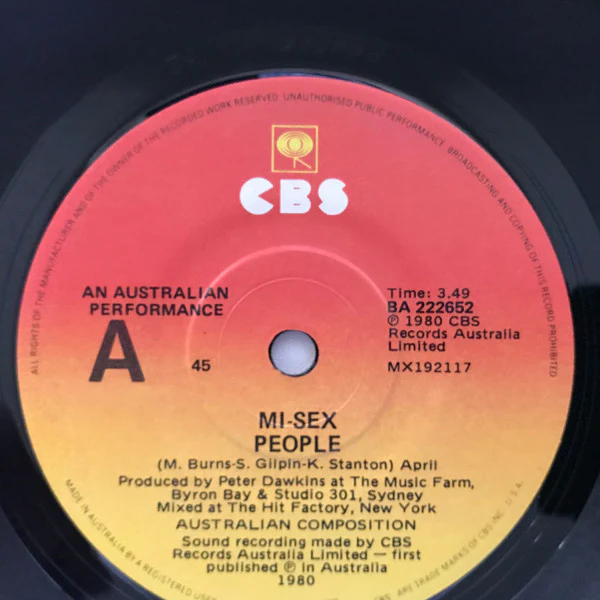 Mi-Sex – People (VG+/VG+) – 7", AU 1980 - Image 3