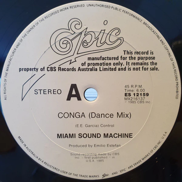 Miami Sound Machine – Conga (VG+/VG+) – 12", AU 1985 - Image 3