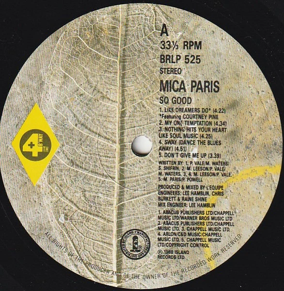 Mica Paris – So Good (VG+/VG+) – LP, UK 1988 - Image 3