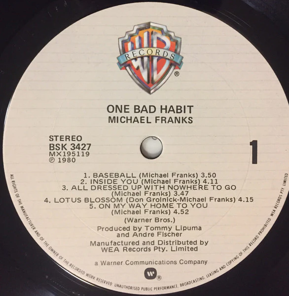 Michael Franks – One Bad Habit (E/VG+) – LP, AU 1980 - Image 5