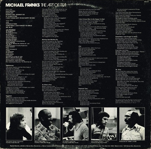 Michael Franks – The Art Of Tea (VG+/VG+) – LP, AU 1976 - Image 2
