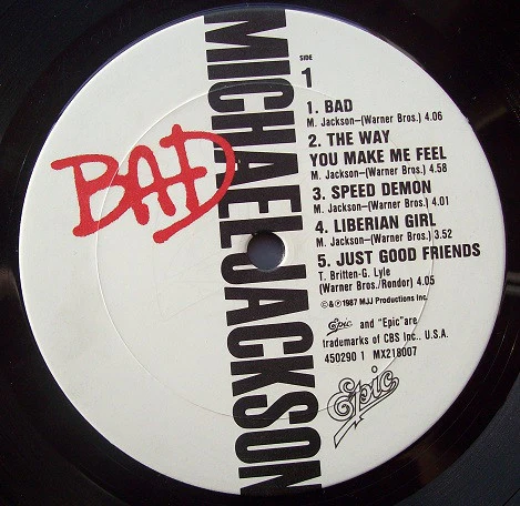Michael Jackson – Bad (VG+/E) – LP, AU 1987 - Image 3