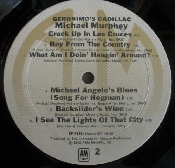 Michael Martin Murphey – Geronimo's Cadillac (E/VG+) – LP, US - Image 4