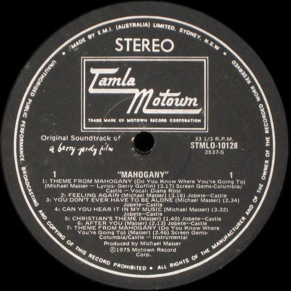 Michael Masser – The Original Soundtrack Of Mahogany (VG+/VG+) – LP, AU 1975 - Image 3