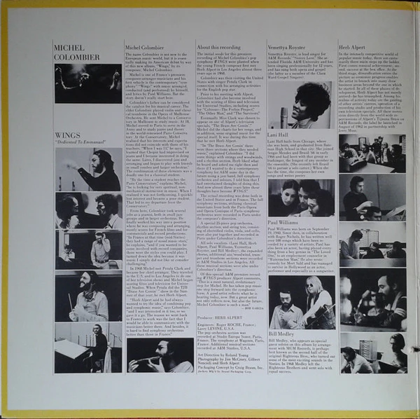 Michel Colombier – Wings (VG/VG) – LP, US 1971 - Image 3