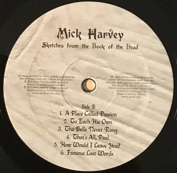 Mick Harvey – Sketches From The Book Of The Dead (VG+/VG+) – LP, UK 2011 - Image 7