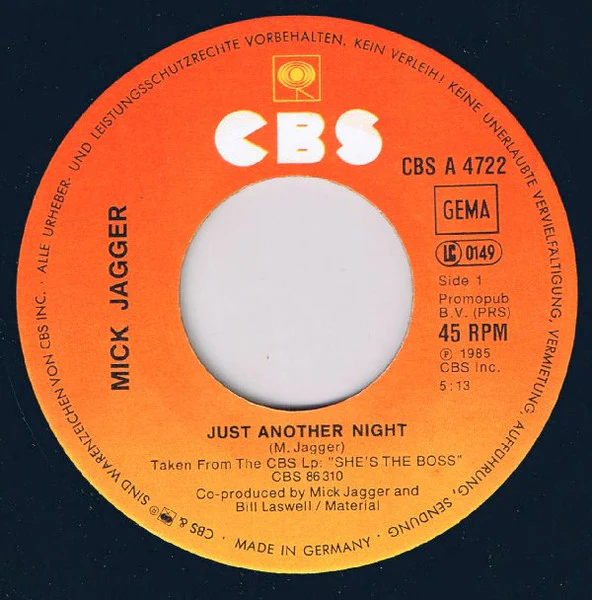 Mick Jagger – Just Another Night (E/VG) – 7", DE 1985 - Image 3