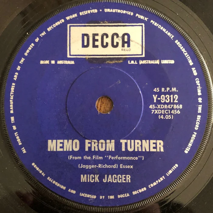 Mick Jagger – Memo From Turner / Natural Magic (VG+/Generic) – 7", AU 1970