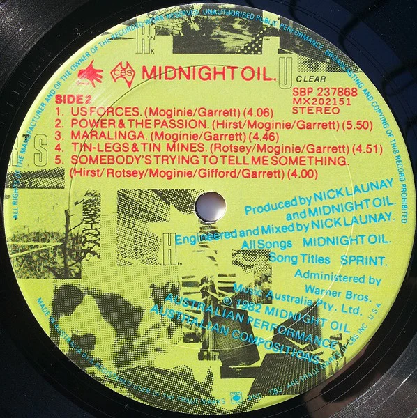 Midnight Oil – 10, 9, 8, 7, 6, 5, 4, 3, 2, 1 (VG+/VG+) – LP, AU 1982 - Image 6